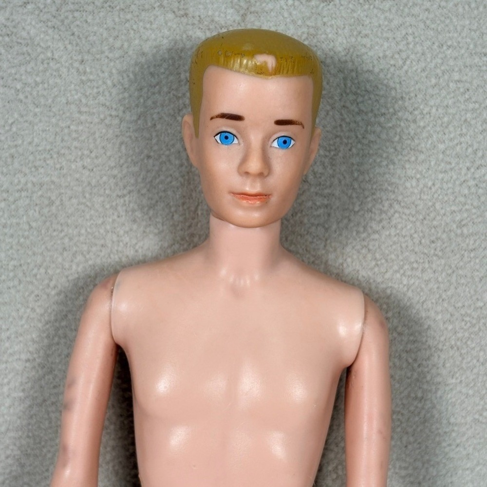 Vintage 1960s Ken Doll and Clothing Lot Blonde Painted Hair Jacket Shorts Shoes - Picture 4 of 14